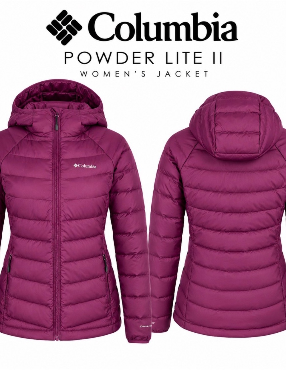 Columbia Women's Powder Lite II Hooded Puffer Jacket - Plum
